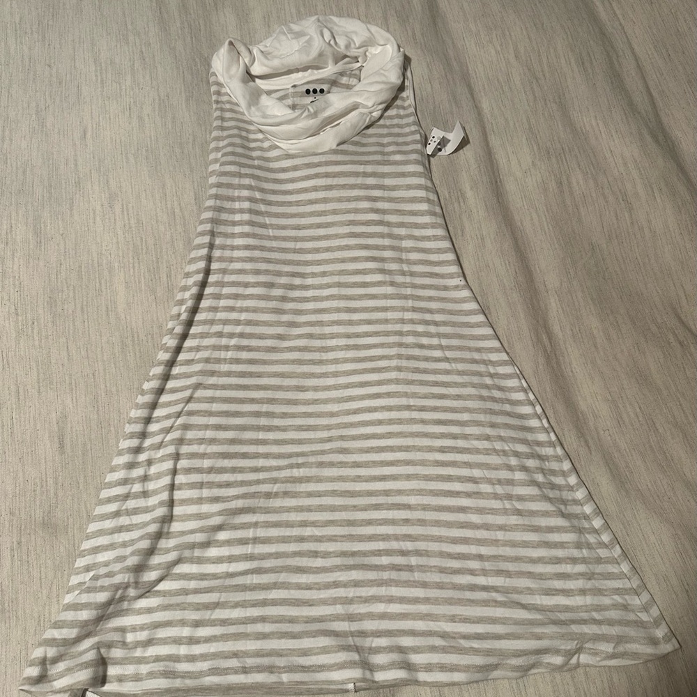 Striped cowl-neck dress